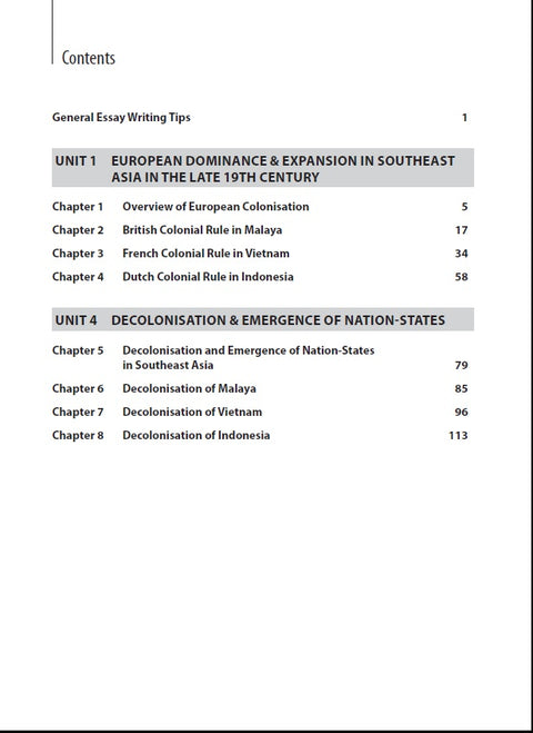 O level History (Pure) Essay Guide Units for 1 & 4 - MPHOnline.com