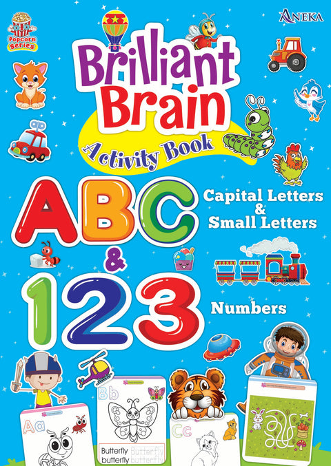 Brilliant Brain Activity Book ABC Capital Letters & Small Letters & 123 Numbers - MPHOnline.com