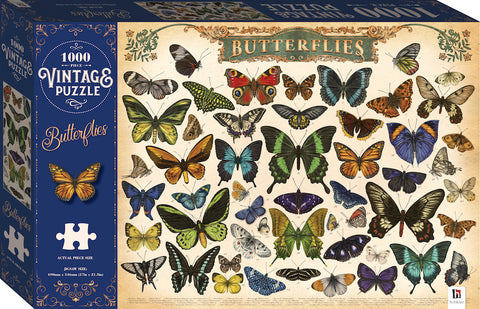 1000-piece Vintage Puzzle: Butterflies - MPHOnline.com