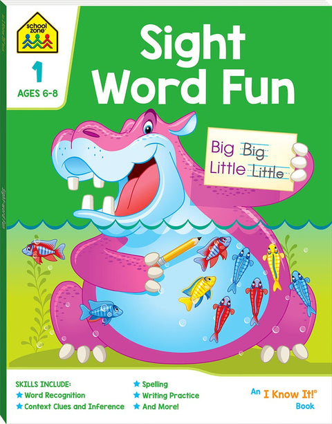 SCHOOL ZONE SIGHT WORD FUN I KNOW IT BOOK