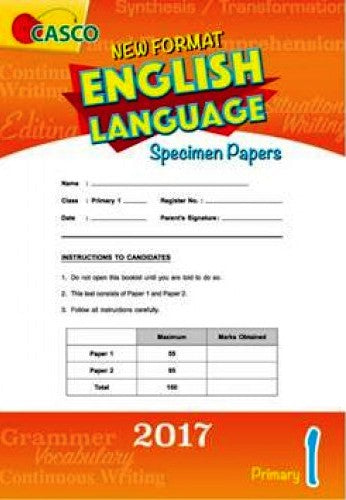 Primary 1 New Format English Language Specimen Paper