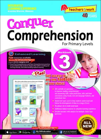 Conquer Comprehension For Primary Levels Workbook 3 + YooBook