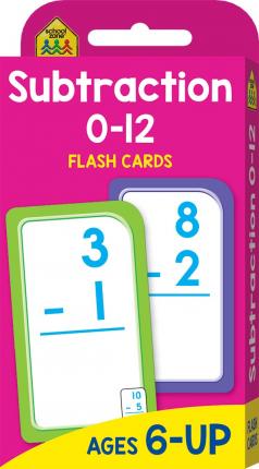 SCHOOL ZONE SUBTRACTION 0-12 FLASH CARDS