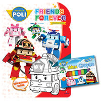 Robocar Poli Friends Forever Colouring Book With Crayons