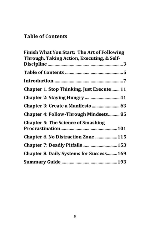 Finish What You Start: The Art of Following Through, Taking Action, Executing, & Self-Discipline - MPHOnline.com